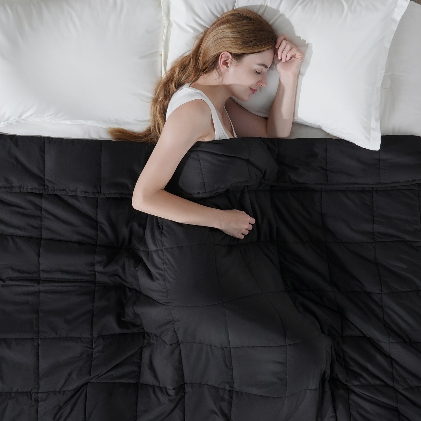 Breathable All-Season Weighted Blanket for Adults - Black