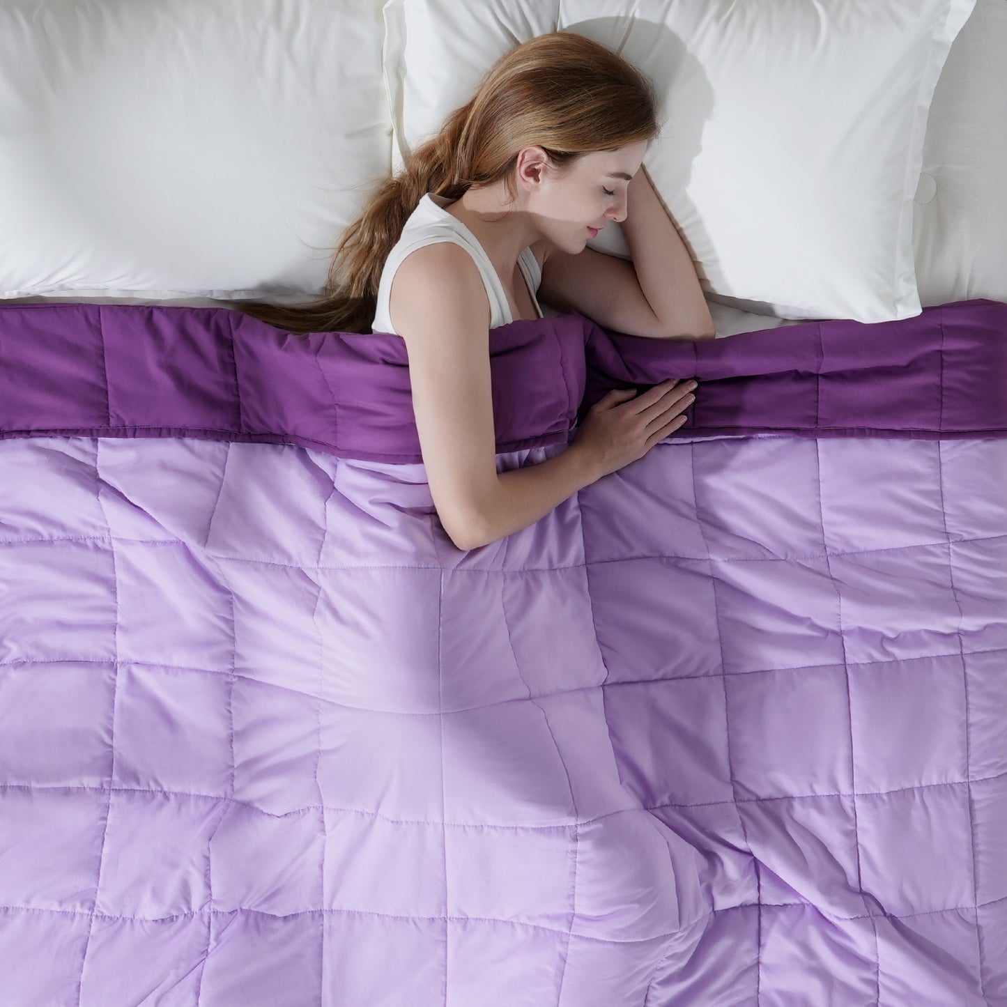 Breathable All-Season Weighted Blanket for Adults - Purple