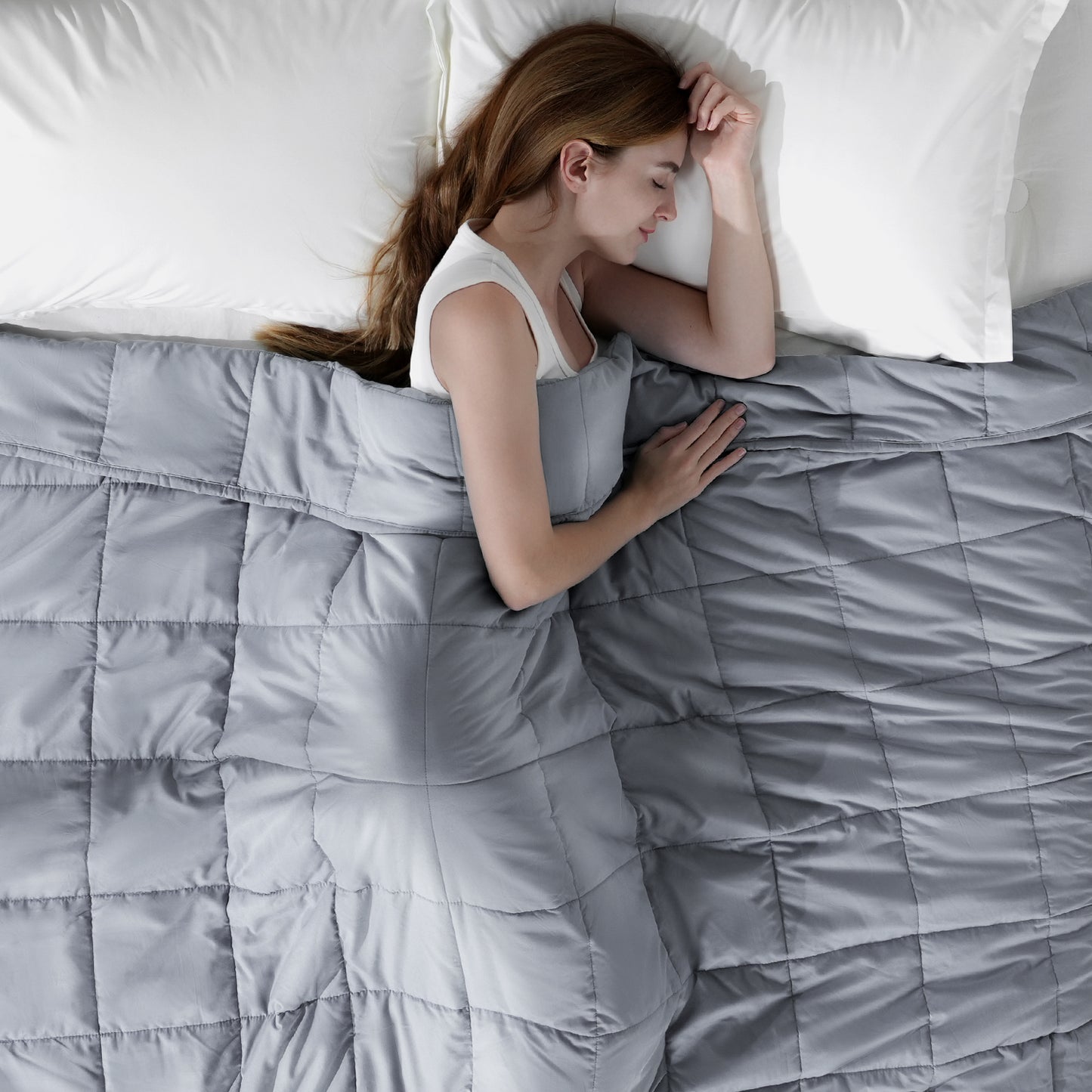 Breathable All-Season Weighted Blanket for Adults - Grey
