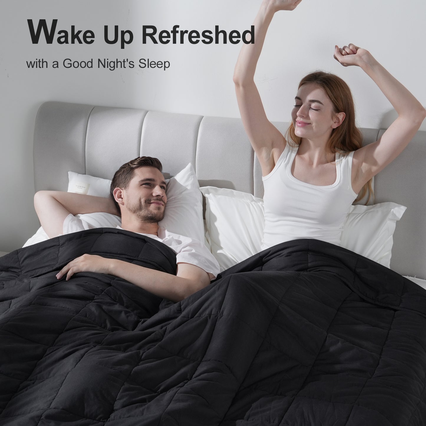 Breathable All-Season Weighted Blanket for Adults - Black