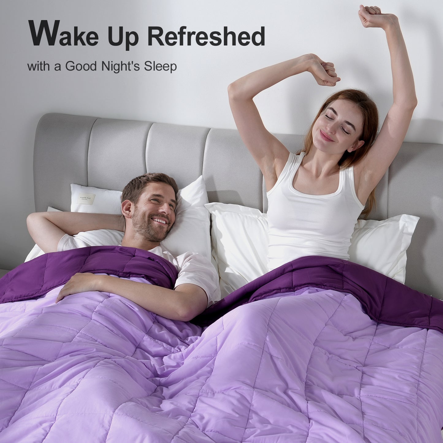 Breathable All-Season Weighted Blanket for Adults - Purple