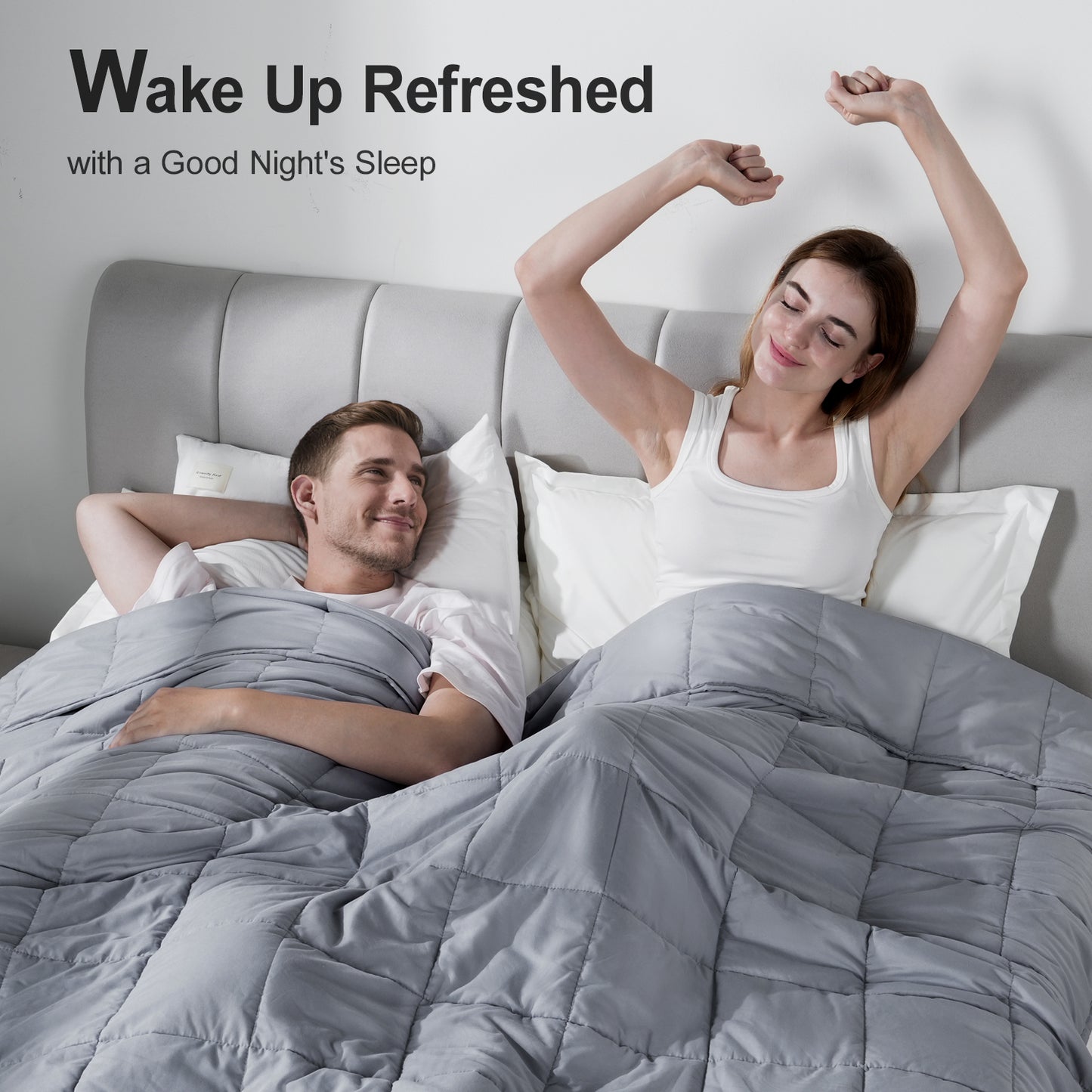Breathable All-Season Weighted Blanket for Adults - Grey