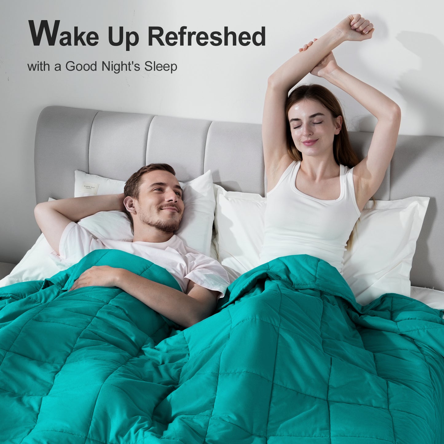 Breathable All-Season Weighted Blanket for Adults - Green