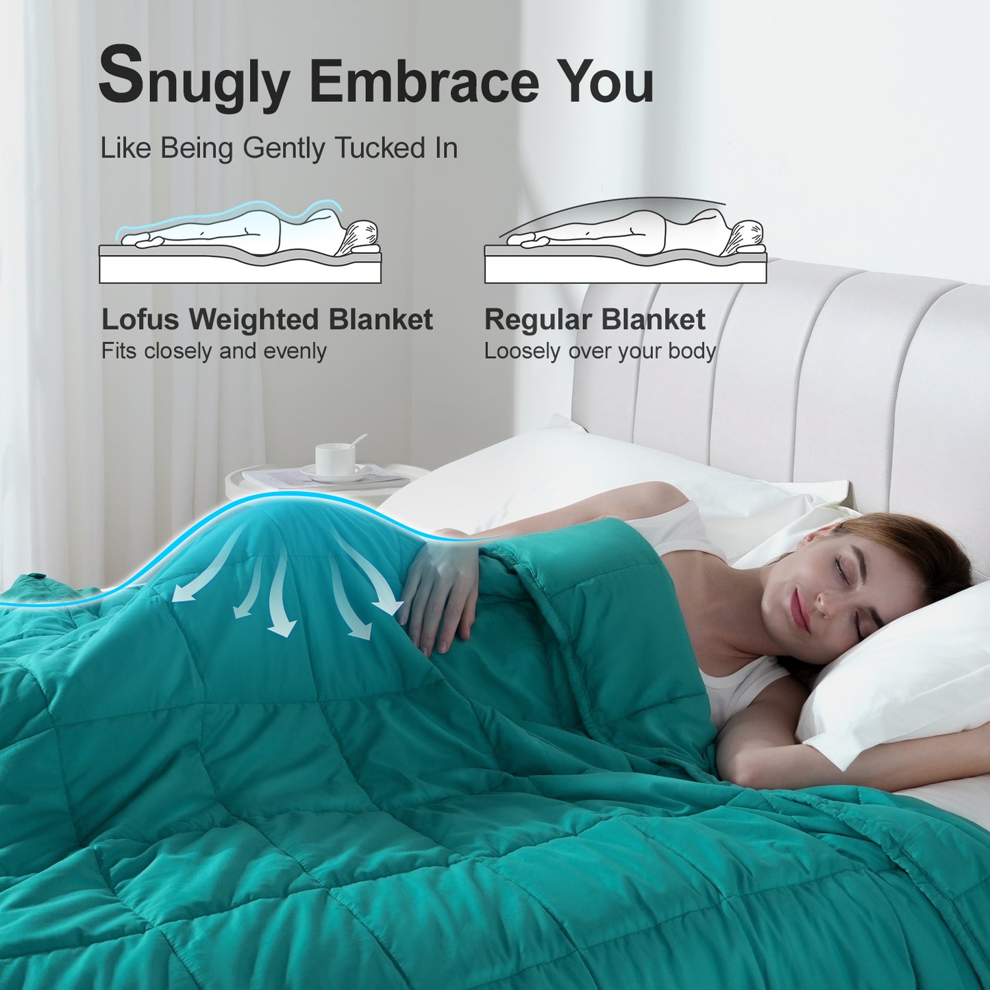 Breathable All-Season Weighted Blanket for Adults - Green