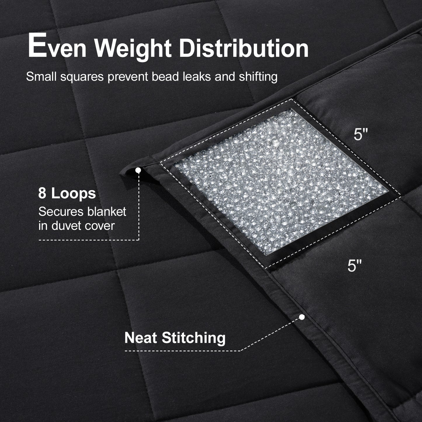 Breathable All-Season Weighted Blanket for Adults - Black