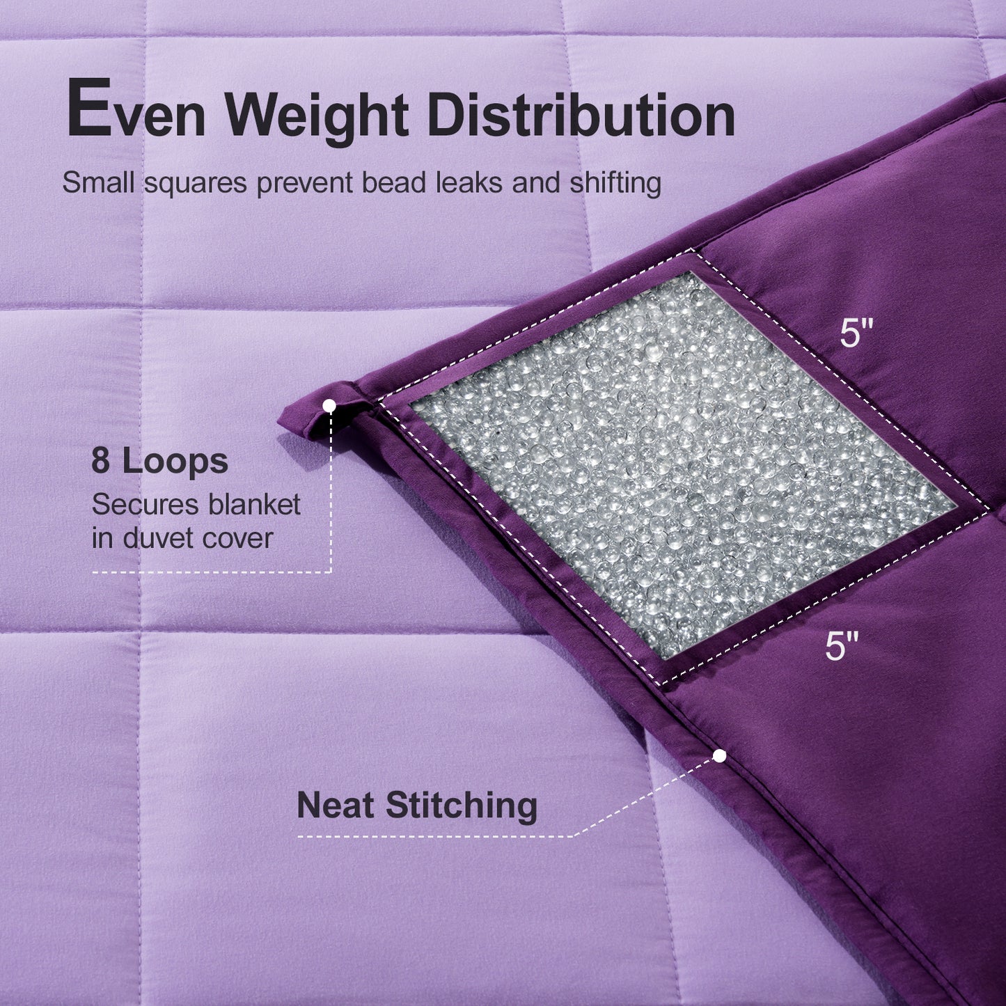 Breathable All-Season Weighted Blanket for Adults - Purple