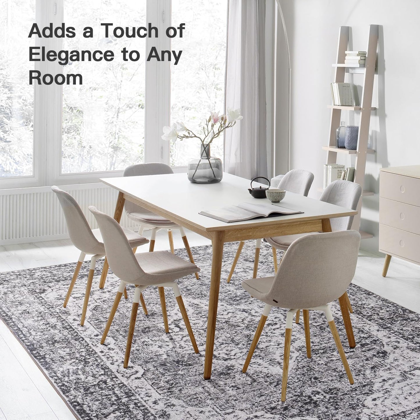 Vintage Boho Area Rugs for Living Room - Vintage Dark Grey