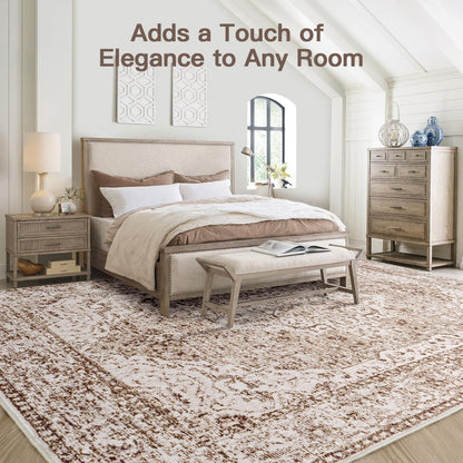 Vintage Boho Area Rugs for Living Room - Vintage Beige Brown