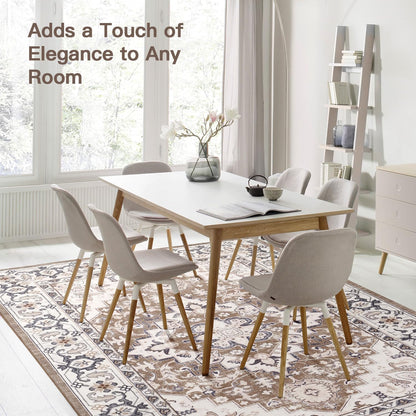 Vintage Boho Area Rugs for Living Room - Floral Brown