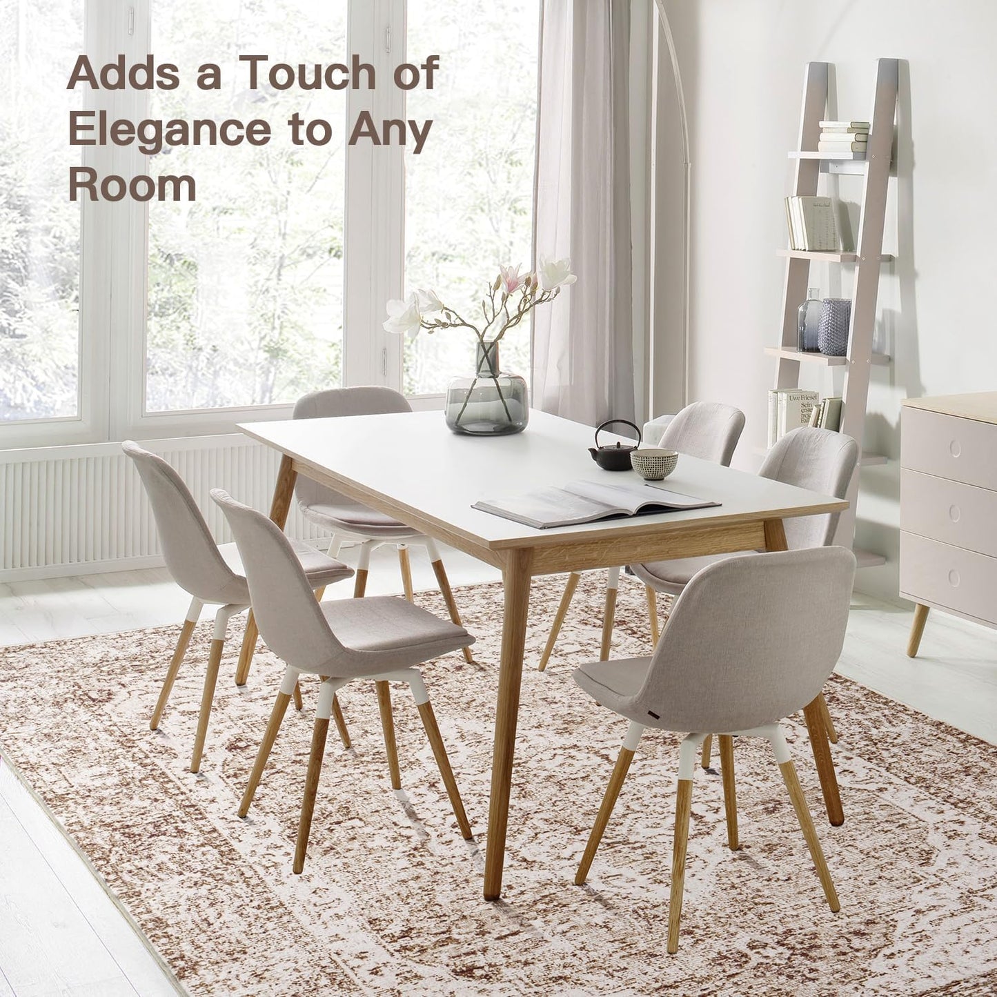 Vintage Boho Area Rugs for Living Room - Vintage Beige Brown