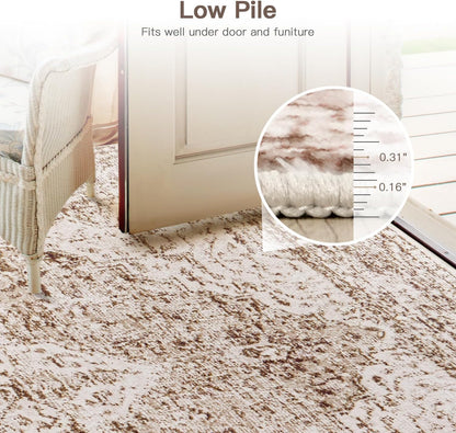 Vintage Boho Area Rugs for Living Room - Vintage Beige Brown